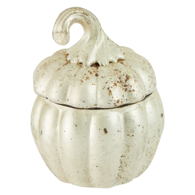 Calabaza Decorativa Vidrio Dorado 4x3 Pulgadas