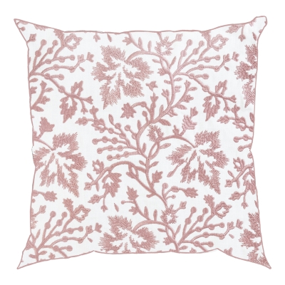 Cojín Fields Galia Blanco y Rosado 20" x 20"