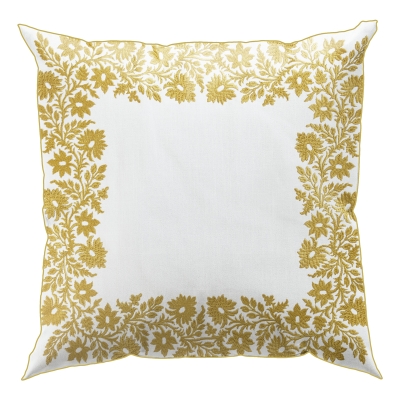 Cojín Fields Laila Blanco y Dorado 20" x 20"