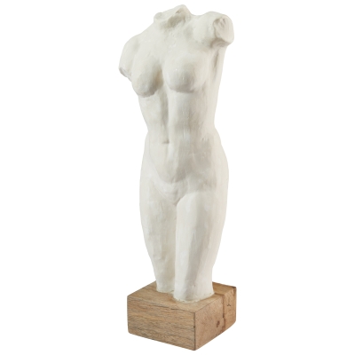 Escultura de Mujer de Madera Blanco