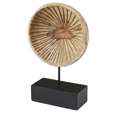 Disco Decorativo de Madera Negro 10x4x15"