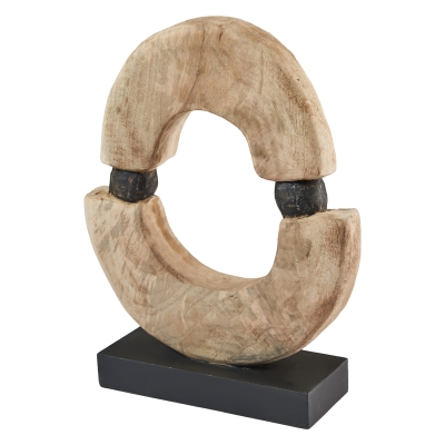 Objeto Decorativo con Base de Madera 14"