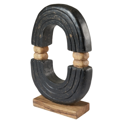 Objeto Decorativo con Base de Madera 18"