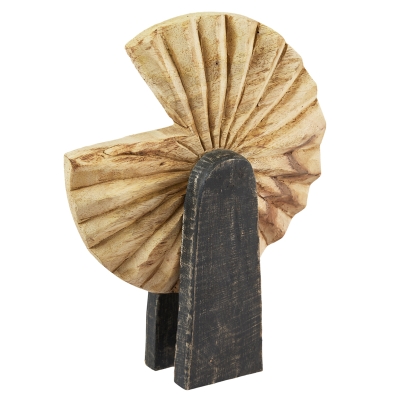 Objeto Decorativo Disco con Base de Madera 11"