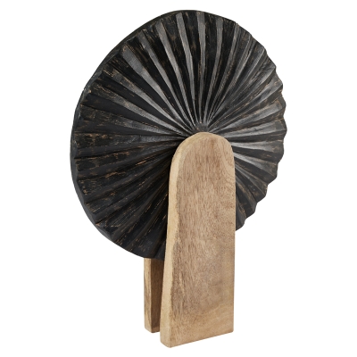 Objeto Decorativo Disco con Base de Madera 14"