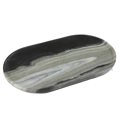 Bandeja para Queso de Marmol  Ovalada Gris Mediana 14"