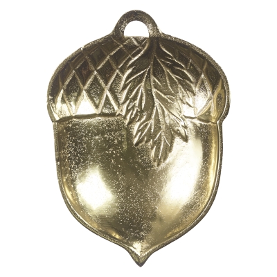 Plato Avellana Decoración Dorado 10x7 Pulgadas