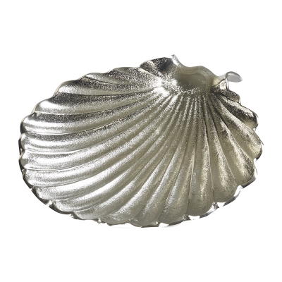 Plato Decorativo Shell Plateado 9x9 Pulgadas