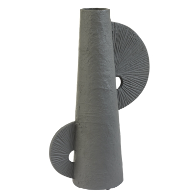 Florero Aluminio Gris Oscuro 10x5x16 Pulgadas