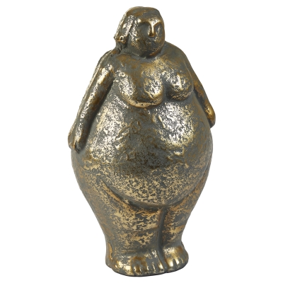 Mujer Decorativa Parada Aluminio Dorado Gris 6x10 Pulgadas