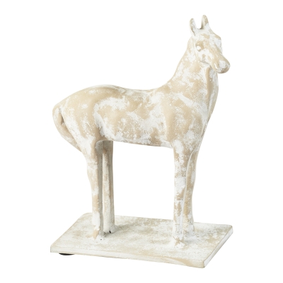Caballo Decorativo Aluminio Marfil 7x4x9 Pulgadas