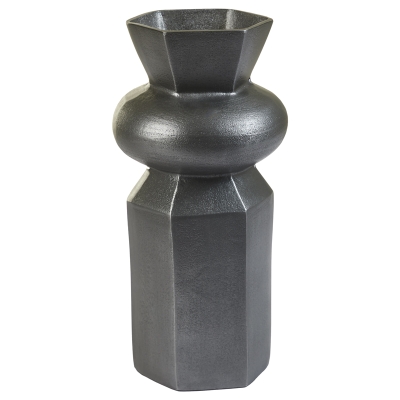 Florero con Base Aluminio Gris 6x12 Pulgadas