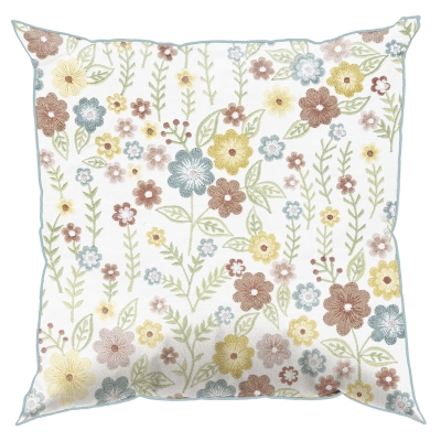 Cojín Fields Ansonia Blanco y Multicolor 18" x 18"