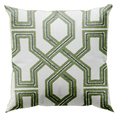 Cojín Fields Montagu Blanco y Verde 20" x 20"