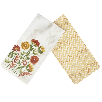 Toalla de Cocina de Flores Multicolor 2 Piezas