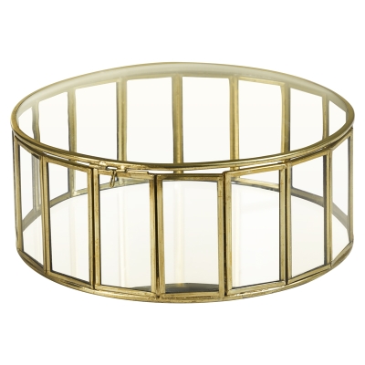 Bandeja Decorativa Redonda Metal Dorado 9x94 Pulgadas