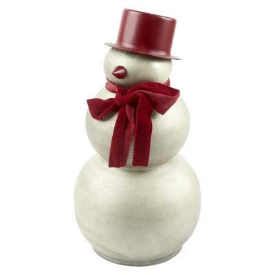 Hombre de Nieve con Capa Metálica 13x7 Pulgadas