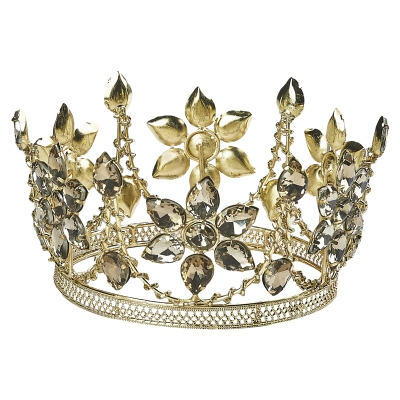 Corona con Pedrería Dorada 6x6x3 Pulgadas