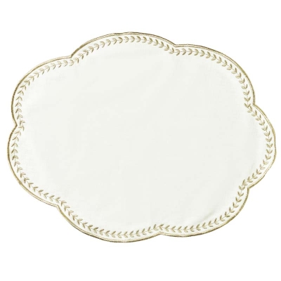 Individual Marzia Blanco y Dorado 14 x 18 Pulgadas
