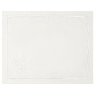 Individual Rectangular de Tela Sophia Blanco 14 x18 Pulgadas