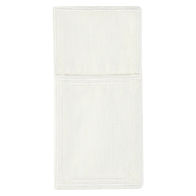 Portacubiertos Arlene Tela Blanca 4x8 Pulgadas