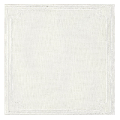 Servilleta Cóctel Arlene Tela Blanca 6x6 Pulgadas