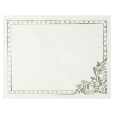 Individual Rectangular Vittoria Blanco y Verde 14 x 18 Pulgadas