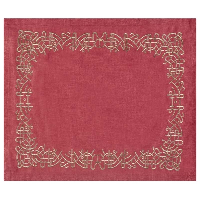 Individual Lea Rojo y Dorado 14 x 18 Pulgadas