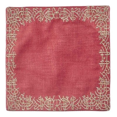 Servilleta Lea de Cóctel  Rojo y Dorado