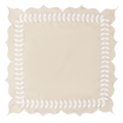 Servilleta Leta Tela Taupe y Blanco 18x18 Pulgadas
