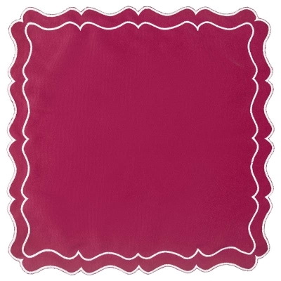 Individual Caleen Rojo y Blanco 16x16"