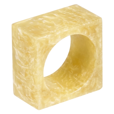 Aro de Servilleta Cuadrado Resina Ámbar 2x2 Pulgadas