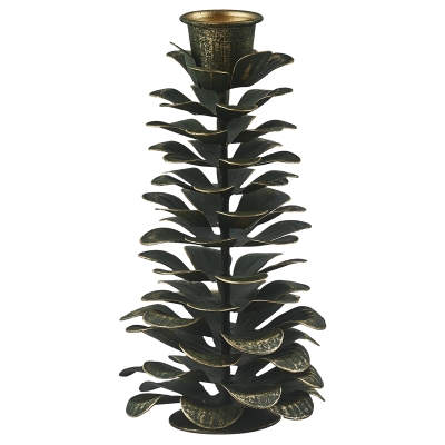 Portavela Follaje Pino Verde Oscuro 3x5 Pulgadas