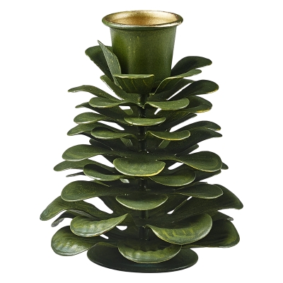 Portavela Follaje Pino Verde Claro 3x4 Pulgadas