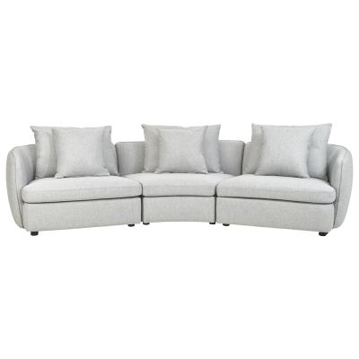 Sofá de 3 Plazas Curvo Soho Eleph Gris 109 x 70 x 32 Pulgadas