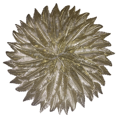 Plato Base Poinsettia Metal Dorado 13"