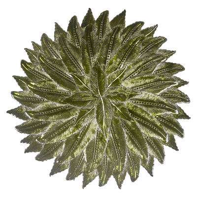 Plato Base Poinsettia de Metal Verde 13 Pulgadas