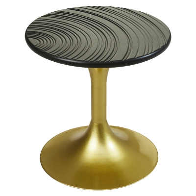 Mesa Lateral Mystery Negro Redonda