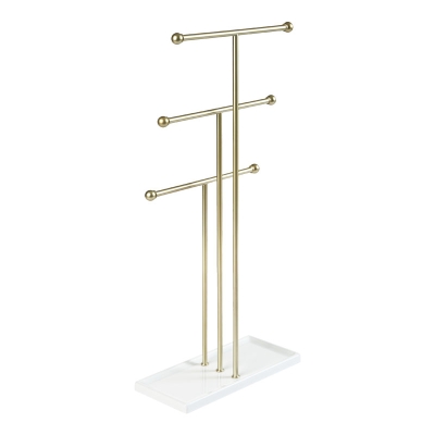Organizador de Joyas Trigem 3 Niveles Blanco y Cobre