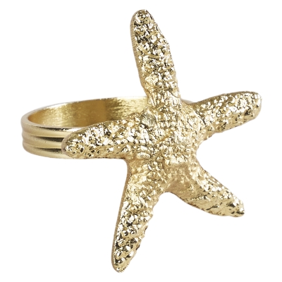 Aro de Servilleta Estrella de Mar de Metal Plateado