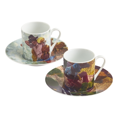 Arte de Café Taza Espresso con Plato 2 Piezas