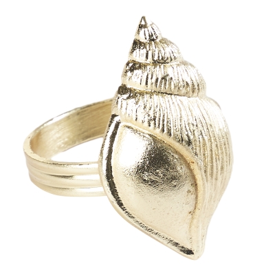 Aro de Servilleta Caracol de Metal Dorado