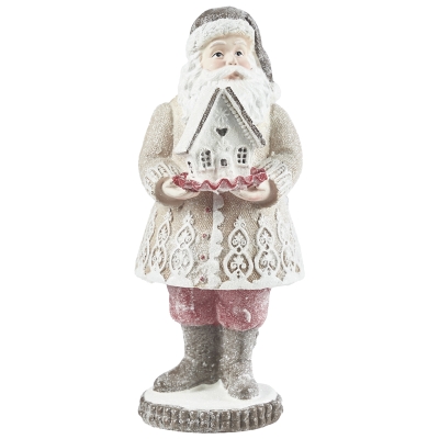 Santa Jengibre con Casa 9 Pulgadas
