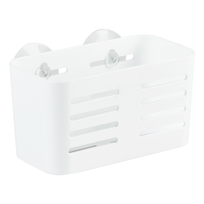 Organizador de Baño Succión Plástico Blanco 6 x 6 x 3 Pulgadas