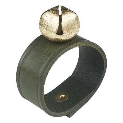 Aro de Servilleta Cascabel Verde Dorado 3"