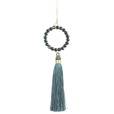 Colgante Borla Cristal Verde 8 Pulgadas