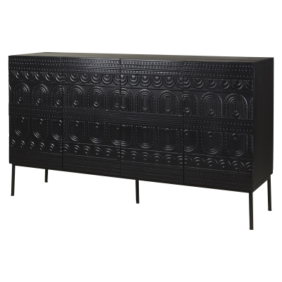 Credenza Moodyh Black Madera Mármol 59x16x33 Pulgadas