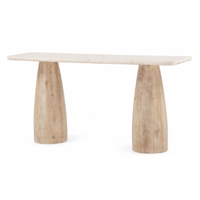 Consola Tera Madera Mármol  60x16x30 Pulgadas