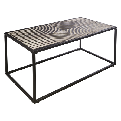 Mesa de Centro Winterw Carv Madera Negra 43x24x18 Pulgadas