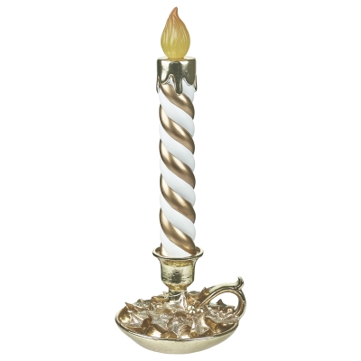 Vela de Navidad LED Blanco Dorado 7x7x18"
